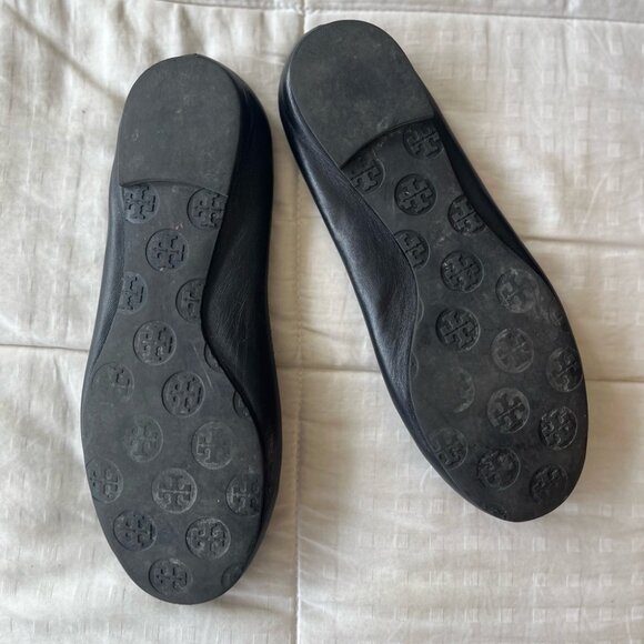 Tory Burch Black Leather Ballet Flat 7 - Picture 6 of 15